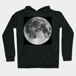 Full moon isolated on black night sky background Hoodie